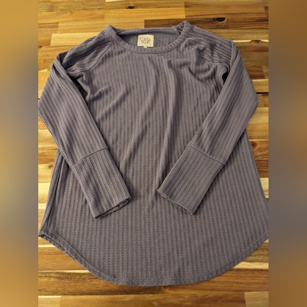 Chaser purple long sleeve waffle tee
